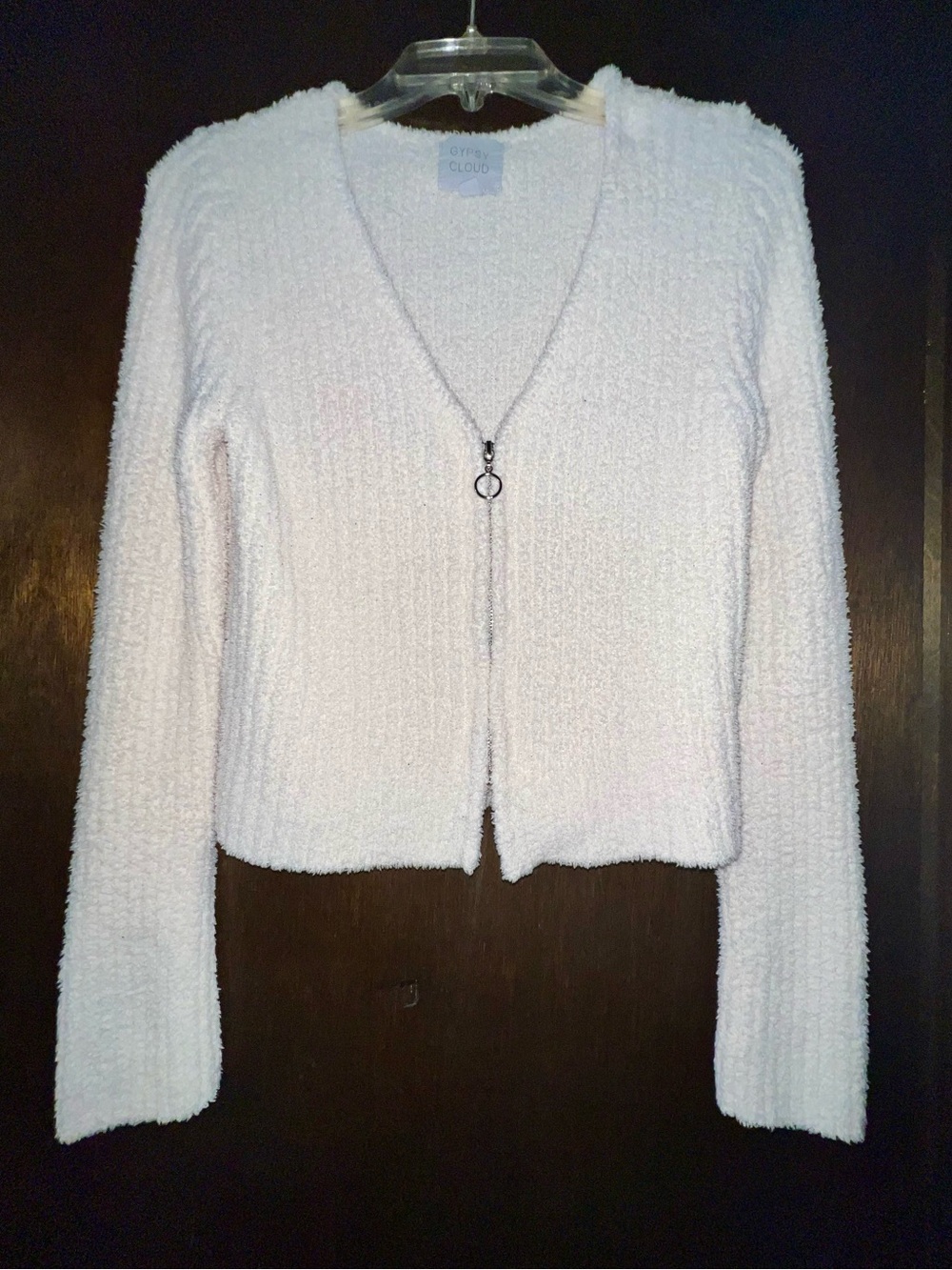 Cozy Cloud White Zip Cardigan